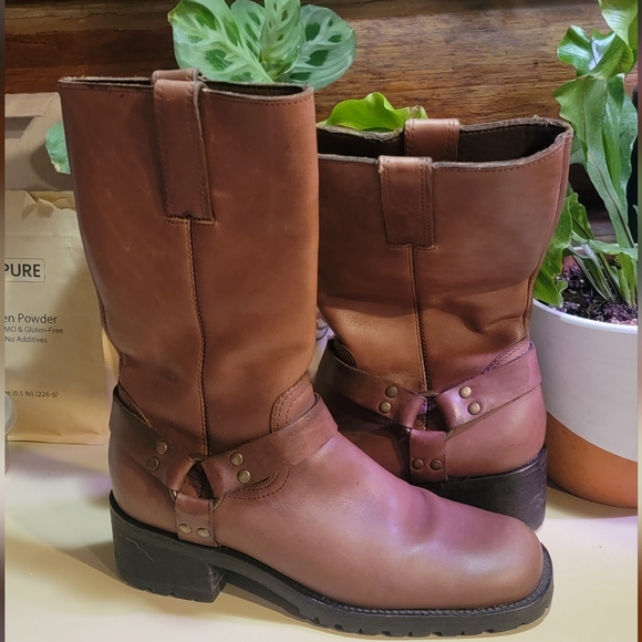 BP brown leather boots Sz5.5 - Picture 1 of 7